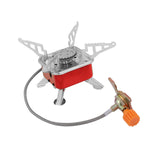 Maxbell Camping Gas Stove Folding Mini Furnace Camp Stove for Garden Outdoor Cooking TubeToLongTank Red