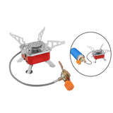 Maxbell Camping Gas Stove Folding Mini Furnace Camp Stove for Garden Outdoor Cooking TubeToLongTank Red