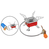 Maxbell Camping Gas Stove Folding Mini Furnace Camp Stove for Garden Outdoor Cooking TubeToLongTank Red