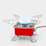 Maxbell Camping Gas Stove Folding Mini Furnace Camp Stove for Garden Outdoor Cooking TubeToLongTank Red