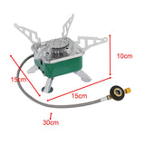 Maxbell Camping Gas Stove Folding Mini Furnace Camp Stove for Garden Outdoor Cooking TubeToFlatTank Green