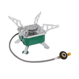 Maxbell Camping Gas Stove Folding Mini Furnace Camp Stove for Garden Outdoor Cooking TubeToFlatTank Green