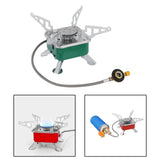 Maxbell Camping Gas Stove Folding Mini Furnace Camp Stove for Garden Outdoor Cooking TubeToFlatTank Green