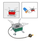 Maxbell Camping Gas Stove Folding Mini Furnace Camp Stove for Garden Outdoor Cooking TubeToFlatTank Green