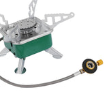 Maxbell Camping Gas Stove Folding Mini Furnace Camp Stove for Garden Outdoor Cooking TubeToFlatTank Green