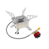 Maxbell Camping Gas Stove Folding Mini Furnace Camp Stove for Garden Outdoor Cooking Tube Adapter White