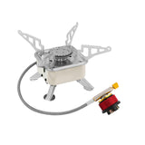 Maxbell Camping Gas Stove Folding Mini Furnace Camp Stove for Garden Outdoor Cooking Tube Adapter White