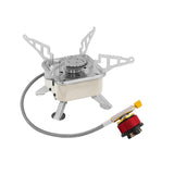 Maxbell Camping Gas Stove Folding Mini Furnace Camp Stove for Garden Outdoor Cooking Tube Adapter White