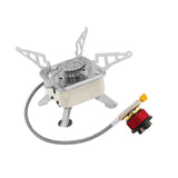 Maxbell Camping Gas Stove Folding Mini Furnace Camp Stove for Garden Outdoor Cooking Tube Adapter White