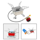 Maxbell Camping Gas Stove Folding Mini Furnace Camp Stove for Garden Outdoor Cooking Tube Adapter White
