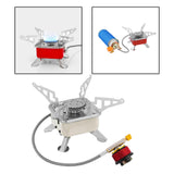 Maxbell Camping Gas Stove Folding Mini Furnace Camp Stove for Garden Outdoor Cooking Tube Adapter White