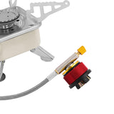 Maxbell Camping Gas Stove Folding Mini Furnace Camp Stove for Garden Outdoor Cooking Tube Adapter White