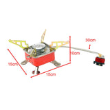 Maxbell Camping Gas Stove Folding Mini Furnace Camp Stove for Garden Outdoor Cooking Tube Adapter Red