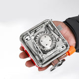 Maxbell Camping Gas Stove Folding Mini Furnace Camp Stove for Garden Outdoor Cooking Tube Adapter Red