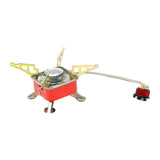 Maxbell Camping Gas Stove Folding Mini Furnace Camp Stove for Garden Outdoor Cooking Tube Adapter Red