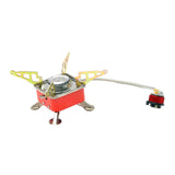 Maxbell Camping Gas Stove Folding Mini Furnace Camp Stove for Garden Outdoor Cooking Tube Adapter Red