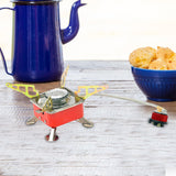 Maxbell Camping Gas Stove Folding Mini Furnace Camp Stove for Garden Outdoor Cooking Tube Adapter Red
