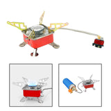 Maxbell Camping Gas Stove Folding Mini Furnace Camp Stove for Garden Outdoor Cooking Tube Adapter Red