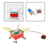 Maxbell Camping Gas Stove Folding Mini Furnace Camp Stove for Garden Outdoor Cooking Tube Adapter Red