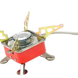 Maxbell Camping Gas Stove Folding Mini Furnace Camp Stove for Garden Outdoor Cooking Tube Adapter Red