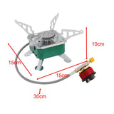 Maxbell Camping Gas Stove Folding Mini Furnace Camp Stove for Garden Outdoor Cooking Tube Adapter Green