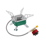 Maxbell Camping Gas Stove Folding Mini Furnace Camp Stove for Garden Outdoor Cooking Tube Adapter Green