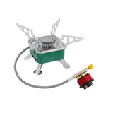 Maxbell Camping Gas Stove Folding Mini Furnace Camp Stove for Garden Outdoor Cooking Tube Adapter Green