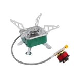 Maxbell Camping Gas Stove Folding Mini Furnace Camp Stove for Garden Outdoor Cooking Tube Adapter Green