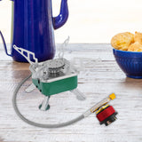 Maxbell Camping Gas Stove Folding Mini Furnace Camp Stove for Garden Outdoor Cooking Tube Adapter Green