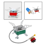 Maxbell Camping Gas Stove Folding Mini Furnace Camp Stove for Garden Outdoor Cooking Tube Adapter Green