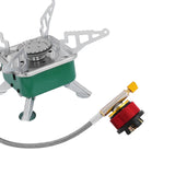 Maxbell Camping Gas Stove Folding Mini Furnace Camp Stove for Garden Outdoor Cooking Tube Adapter Green