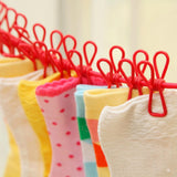 Maxbell Clothesline Clothes Stretchy Travel Clothes Line for Garden Outdoor Vacation Red