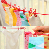 Maxbell Clothesline Clothes Stretchy Travel Clothes Line for Garden Outdoor Vacation Red