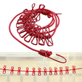 Maxbell Clothesline Clothes Stretchy Travel Clothes Line for Garden Outdoor Vacation Red