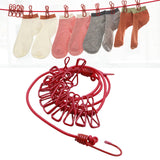 Maxbell Clothesline Clothes Stretchy Travel Clothes Line for Garden Outdoor Vacation Red