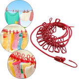 Maxbell Clothesline Clothes Stretchy Travel Clothes Line for Garden Outdoor Vacation Red