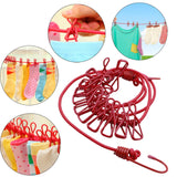 Maxbell Clothesline Clothes Stretchy Travel Clothes Line for Garden Outdoor Vacation Red