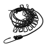 Maxbell Clothesline Clothes Stretchy Travel Clothes Line for Garden Outdoor Vacation Black
