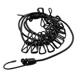 Maxbell Clothesline Clothes Stretchy Travel Clothes Line for Garden Outdoor Vacation Black