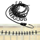 Maxbell Clothesline Clothes Stretchy Travel Clothes Line for Garden Outdoor Vacation Black