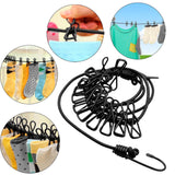 Maxbell Clothesline Clothes Stretchy Travel Clothes Line for Garden Outdoor Vacation Black