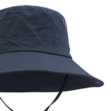 Maxbell Bucket Hat with Strings Breathable Sun Hat with Strap for Travel Summer Blue