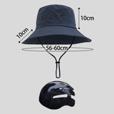 Maxbell Bucket Hat with Strings Breathable Sun Hat with Strap for Travel Summer Blue