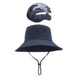 Maxbell Bucket Hat with Strings Breathable Sun Hat with Strap for Travel Summer Blue