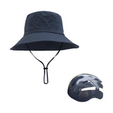 Maxbell Bucket Hat with Strings Breathable Sun Hat with Strap for Travel Summer Blue