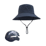 Maxbell Bucket Hat with Strings Breathable Sun Hat with Strap for Travel Summer Blue