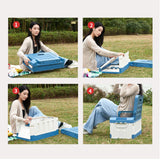 Maxbell Car Trunk Organizer Portable Car Boot Storage Organiser for Cars SUV Cooking Blue White