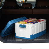 Maxbell Car Trunk Organizer Portable Car Boot Storage Organiser for Cars SUV Cooking Blue White