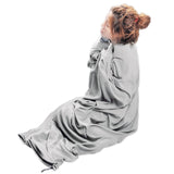 Maxbell Sleeping Bag Liner Sleep Sheet Camping Blanket Multipurpose Full Sized Zipper Light Gray