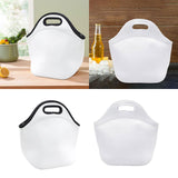 Maxbell Thermal Lunch Box Bag Lunch Meals Pouch Durable Smooth Zipper Black and White